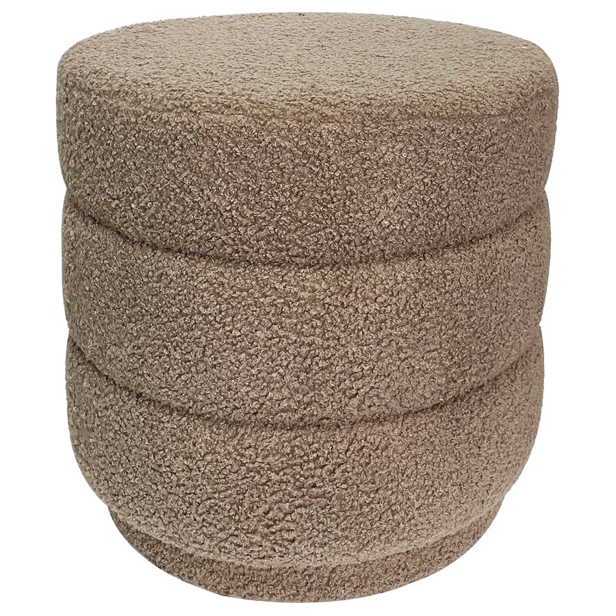 Willow &amp; Silk Boucle Taupe 41cm Loop-Style Stepped Ottoman Stool 