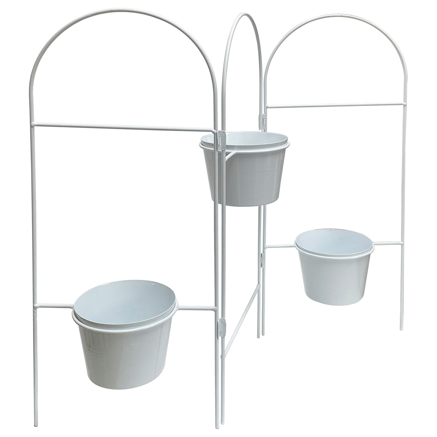 Willow &amp; Silk Folding 3-Tier White 68cm Arch Pot/Planter Display Stand