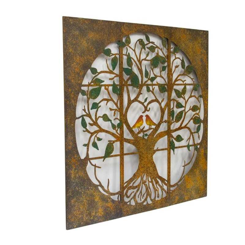 Willow &amp; Silk Laser cut 35cm Metal Tree Of Life 3-Piece Nature Wall Art