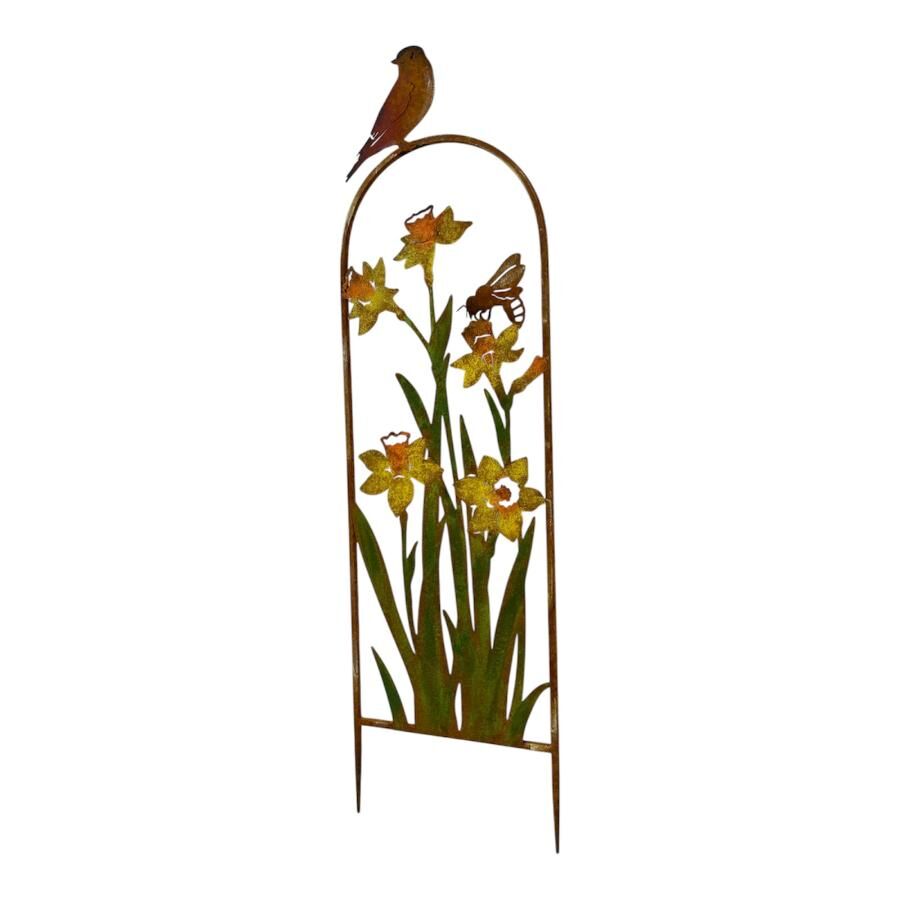 Willow &amp; Silk 91cm Arched Garden Stake w/Yellow Flowers 27x0.6x91cm