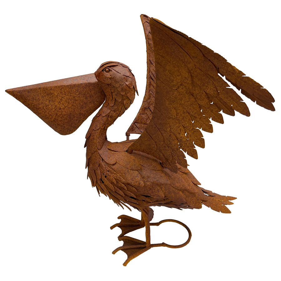 Willow &amp; Silk Bird Figurine Large Flapping Pelican