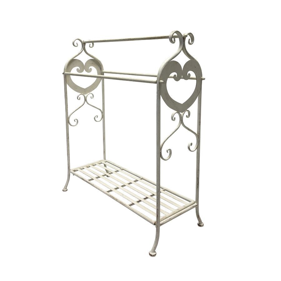 Willow &amp; Silk Large Fleur Towel Stand w/Shelf 84x38x96cm