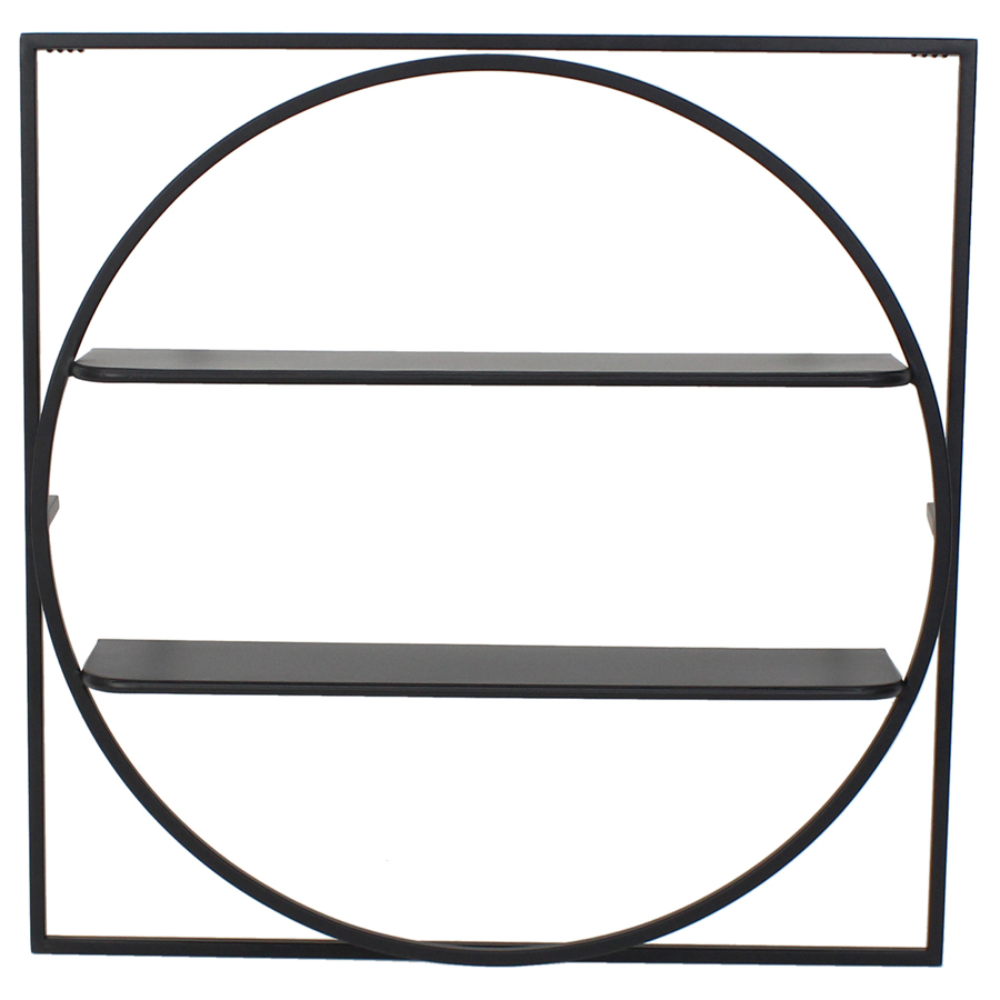 Willow &amp; Silk Metal 60x12cm Black 2-Tier Hanging Wall Shelf/Organiser