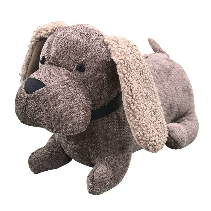 Willow &amp; Silk Brown Fabric Dachshund Door Stopper