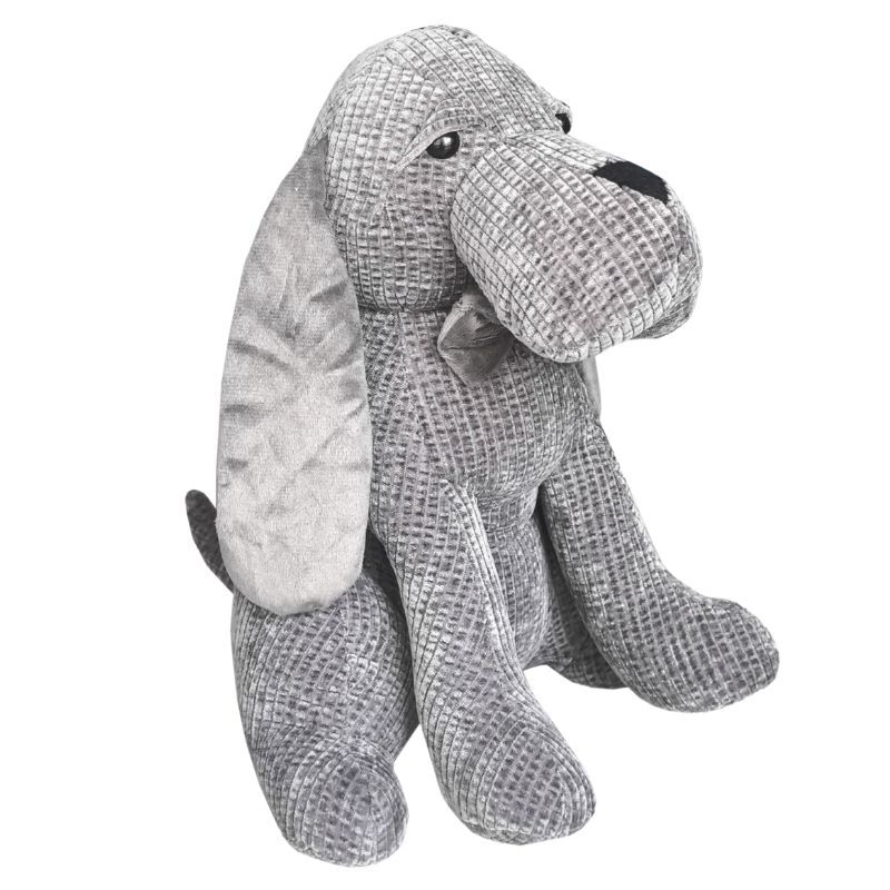Willow &amp; Silk Grey Fabric Long-Eared Dog Door Stopper