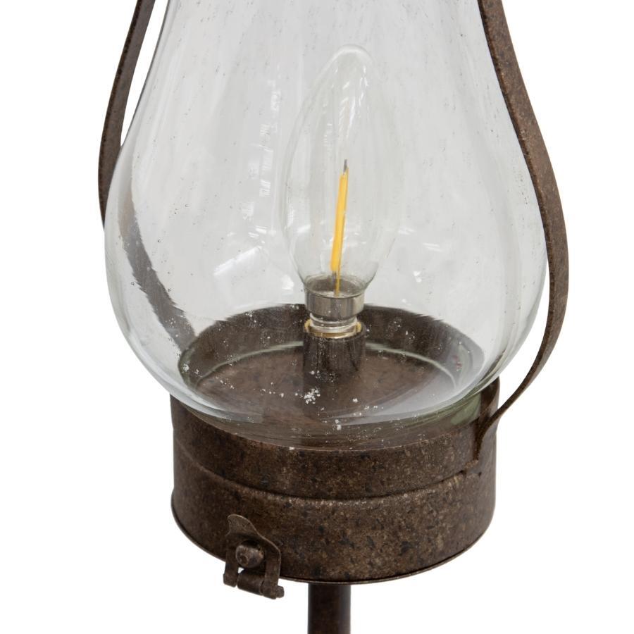 Willow &amp; Silk Metal 111cm Brown Garden Lantern on Stake w/ LED Light