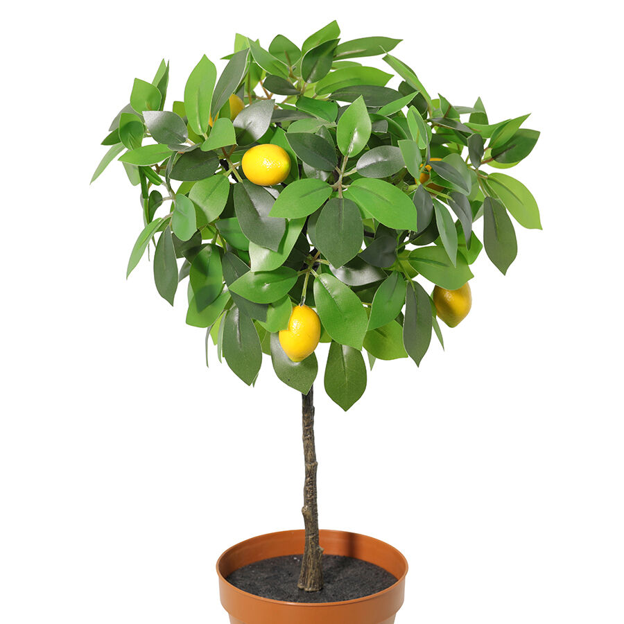 Willow &amp; Silk 43cm Potted Artificial Lemon Tree/Citrus Charm Pottery