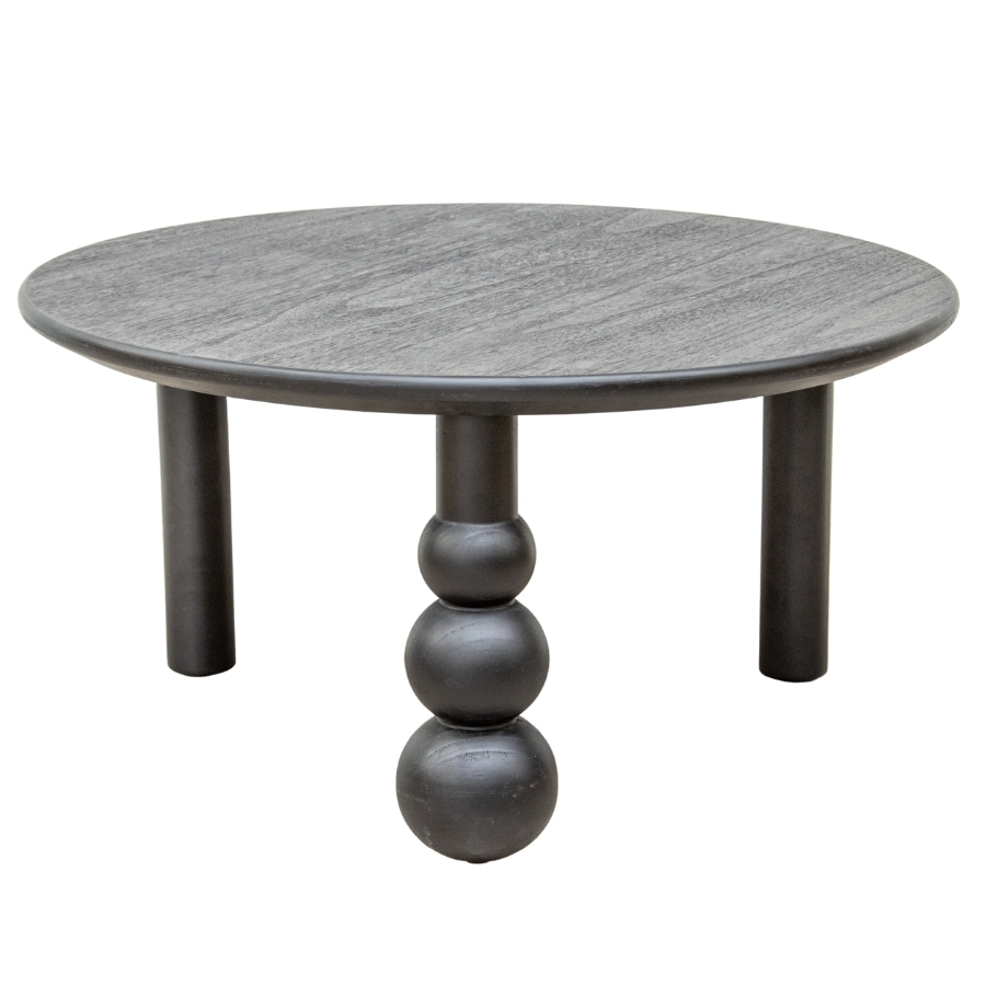 Willow &amp; Silk Wooden 80cm Round Black Avoca Coffee Side/Table