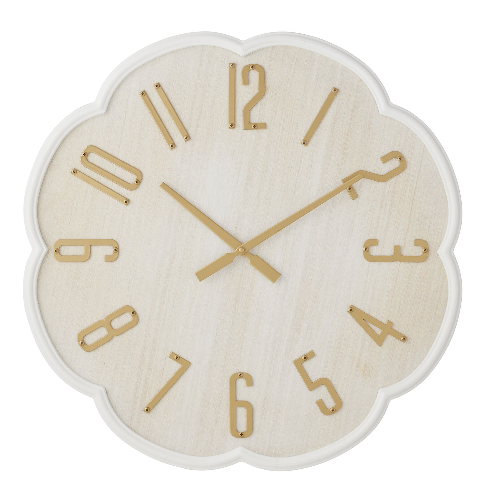Willow &amp; Silk 60cm Wood &amp; Gold Scalloped Clock  60*3.5