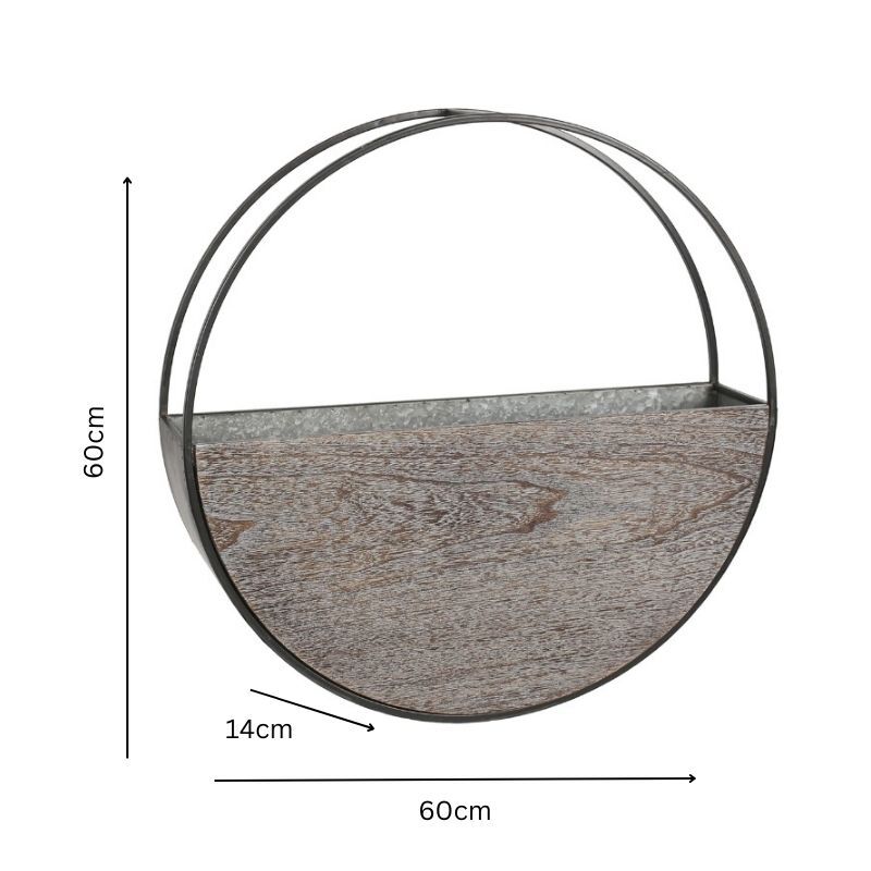 Willow &amp; Silk 60cm Timber Elemental Wall Planter 60x60x14cm