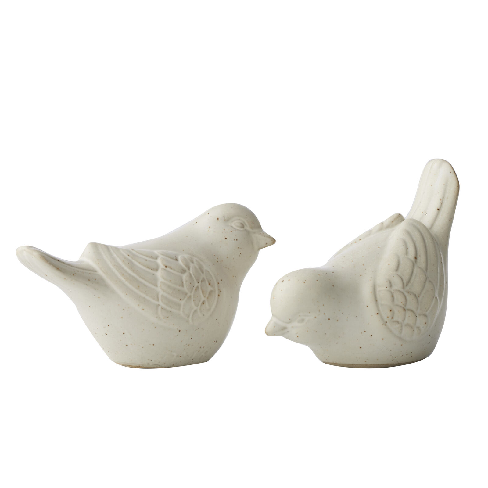 Willow &amp; Silk Set/2 White Decorative Birds 11x6x6cm