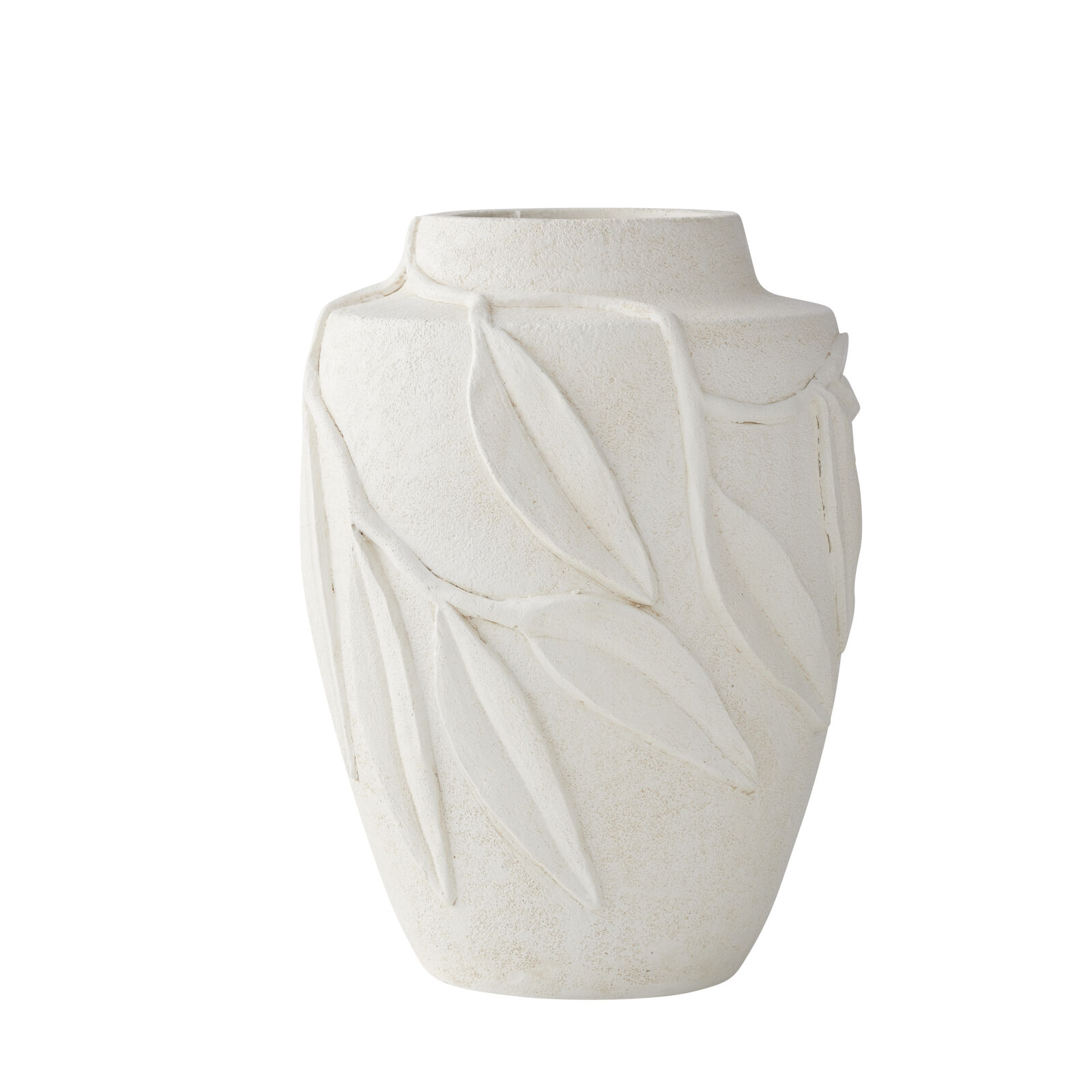 Willow &amp; Silk Gum Leaf White Vase 24x24x32cm