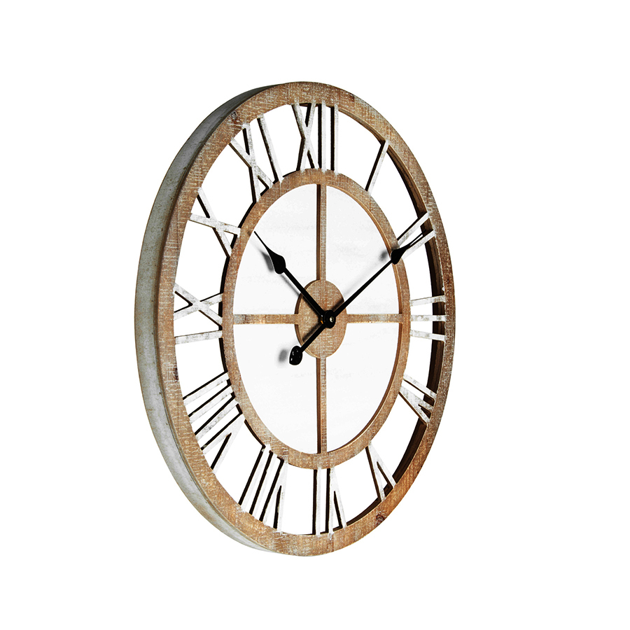 Willow &amp; Silk Wooden 60cm White Round Roman Numerals Wall Clock