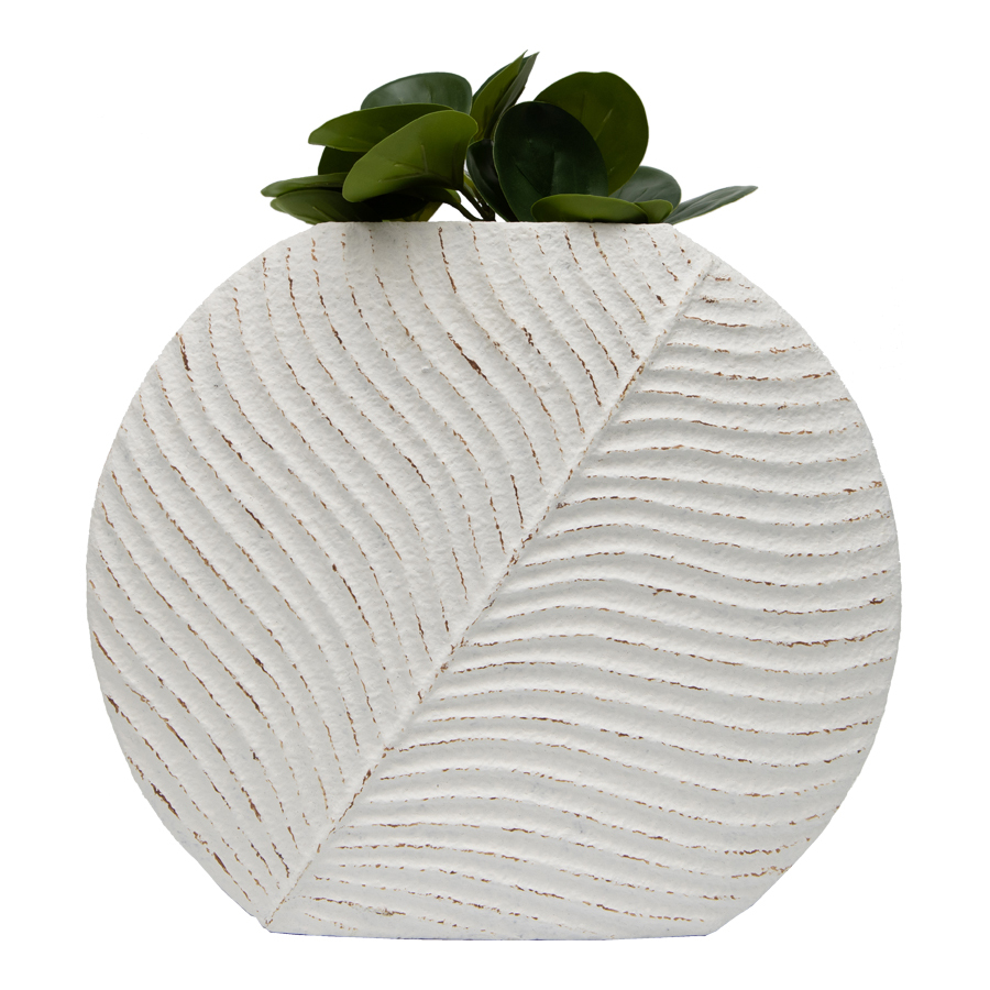 Willow &amp; Silk 30cm Curved Set of 2 White Flower Vase/Pot