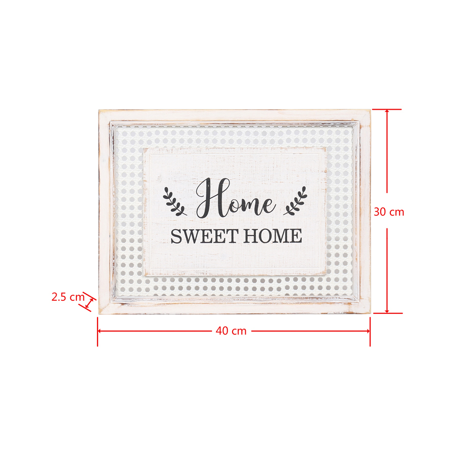 Willow &amp; Silk Framed 40cm White &#39;Home Sweet Home&#39; Sign Wall Art