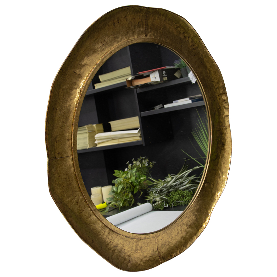 Willow &amp; Silk New Gold Framed Round Wall Mirror 80cm