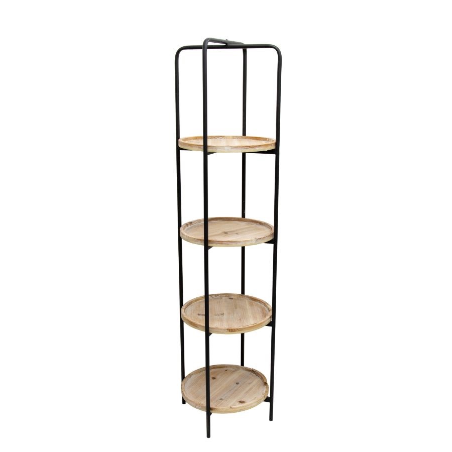 Willow &amp; Silk Metal/Wooden 160cm 4-Round Display Organiser/Shelf Unit