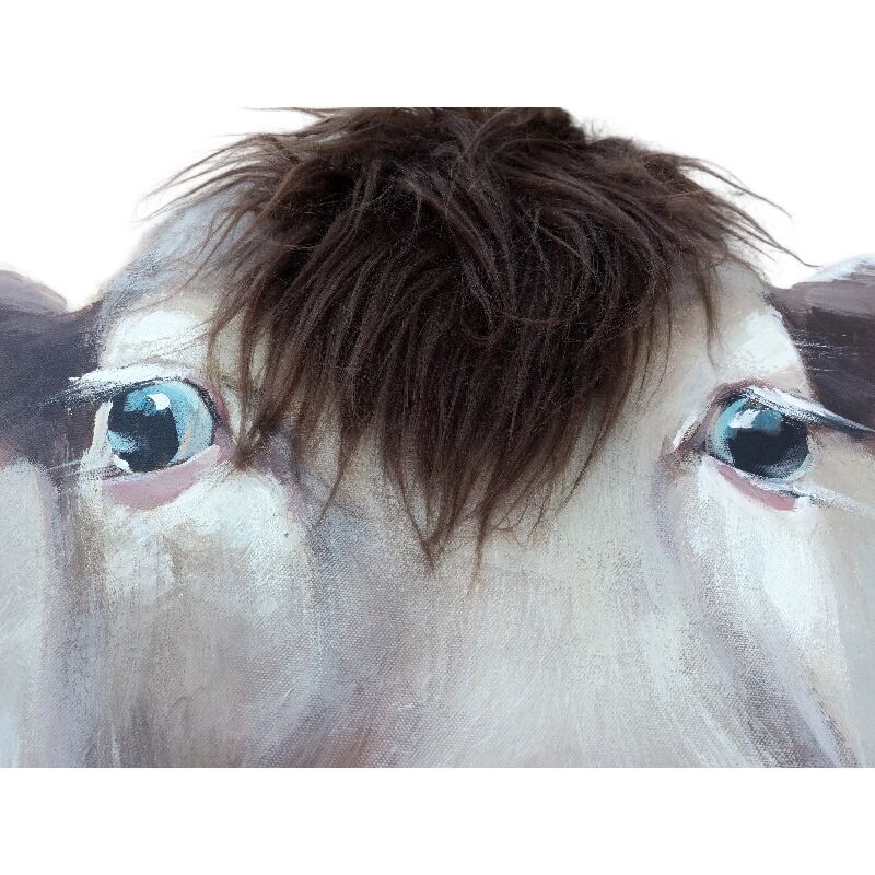 Willow &amp; Silk Horse Mugshot with Artificial Hair Framed Canvas Wall Art 50x60cm