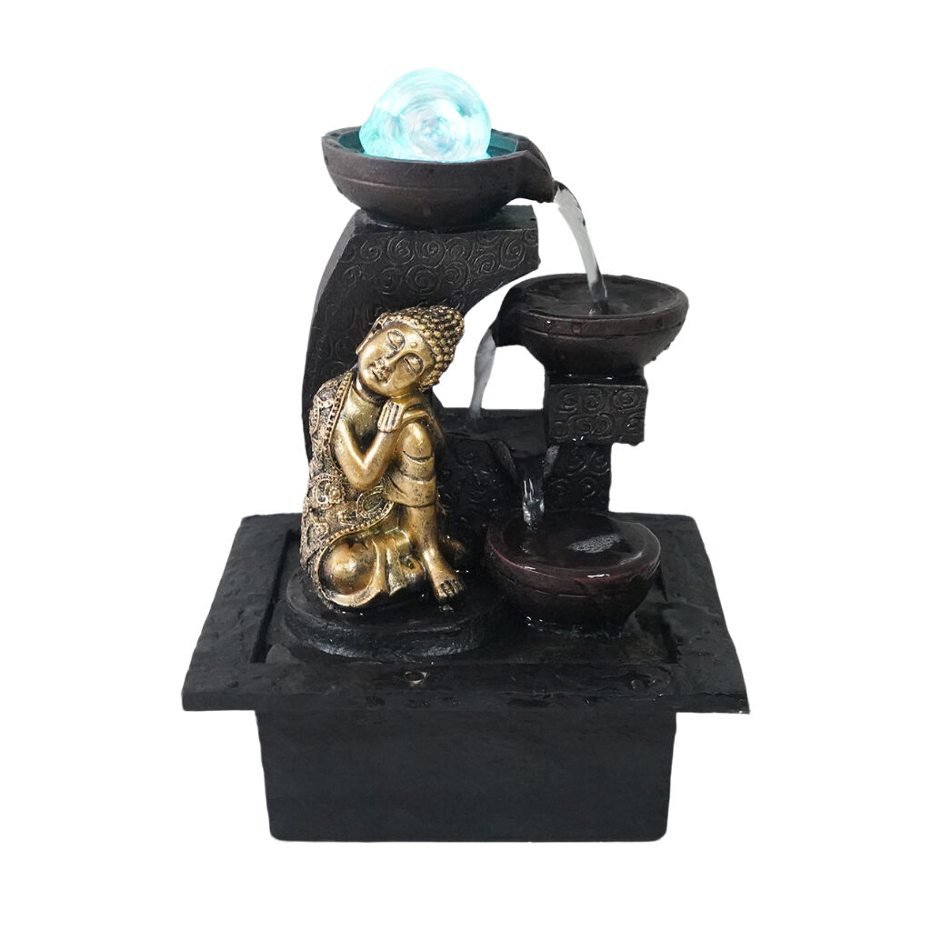 Willow &amp; Silk Gilt Napping Buddha 23x20x28cm