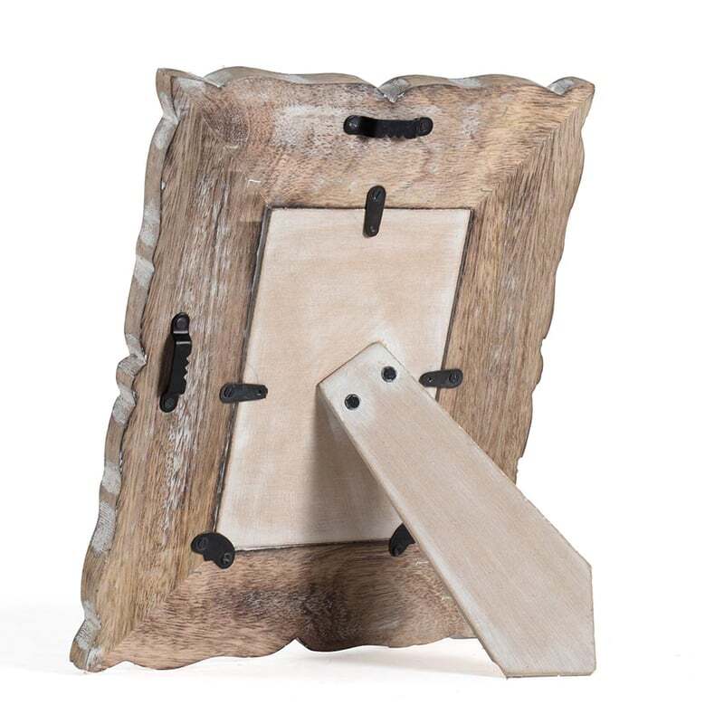 Willow & Silk 4x6 Mango Wood w/ Whitewash Photo Frame