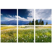 Willow &amp; Silk Hanging 40cm Set of 6 &#39;Swiss Alps in the Summer&#39; Wall Art