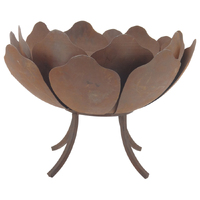 Willow &amp; Silk Metal 60cm Rustic Lotus Flower Garden/Outdoor Firebowl 