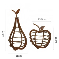Willow &amp; Silk Set/2 Asst Contemporary Rust Apple and Pear Ornament