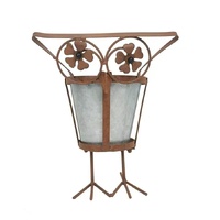 Willow &amp; Silk Arty Owl with Galvanised Potplanter /Elegance Owl Planter