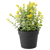Willow &amp; Silk Artificial 20cm Green Wildflowers Plant Pot