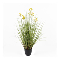 Willow &amp; Silk Potted Artificial Grassy Spring Wildflower 50x50x85cm