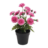 Willow &amp; Silk Potted Artificial Pink &#39;Mum&#39; Chrysanthemum 20x20x27cm