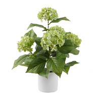 Willow &amp; Silk Potted Artificial Lush Serenity Green Hydrangea 35x35x50cm