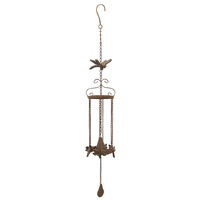 Willow &amp; Silk Hanging Cast-Iron Enchanted Dragonflies Chime with Bell 12x77cm