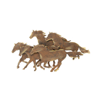 Willow &amp; Silk Laser-Cut 56cm Rustic Metal 3D Horses Wall Art