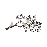 Willow &amp; Silk Laser-Cut 64cm Tree of Life Branch w/ Birds Metal Wall Art