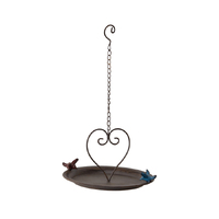 Willow &amp; Silk Metal 42cm Hanging Lovebirds Heart Garden Bird Feeder/Tray