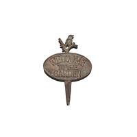 Willow &amp; Silk Welcome to the Garden Cast Iron Stake/Sign 20x1x32.5cm