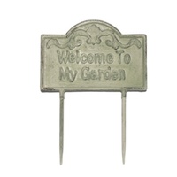 Willow &amp; Silk Welcome to My Garden Cast Iron Stake 23x0.75x31cm