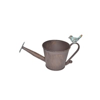 Willow &amp; Silk Watering Can Shape Potplanter with Blue Flower 28x13x15cm