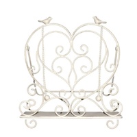 Willow &amp; Silk Heart-Shape Recipe/Book Stand with Birds 32.5x25x35cm