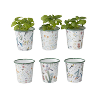 Willow &amp; Silk Spring Set of 6 Birds &amp; Flowers 9cm Planter Pots 