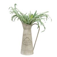 Willow &amp; Silk Rustic 42cm Metal Taupe &#39;Garden&#39; Jug Planter w/ Handle