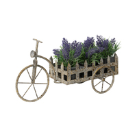 Willow &amp; Silk Metal 44cm Galvanised Fence/Cart Tricyle Pot/Planter