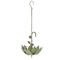 Willow &amp; Silk Hanging Leaf Umbrella Bird feeder 21.5x2