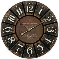 60 cm Round Rustic Love Wall Clock