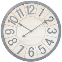 Willow &amp; Silk MDF 60 cm Grey Scandi Round Large Numeral Wall Clock
