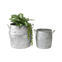 Willow &amp; Silk Nested 38cm/30cm Set of 2 Barrel Pot/Planter