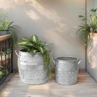 Willow &amp; Silk Nested 38cm/30cm Set of 2 Barrel Pot/Planter