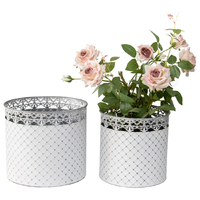 Willow &amp; Silk 32cm/27cm Nested Round Set of 2 Planter/Storage Buckets