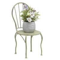 Willow &amp; Silk Metal Mini Chair Pot Planter Stand 39.5 cm - Green